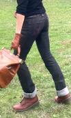 Pantalon Jane. Denim Brut noir. Ceinture amovible