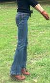Pantalon Saxo. Denim stone used. Jean stretch, droit, ceinture