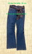 Pantalon Saxo. Denim stone used. Jean stretch, droit, ceinture