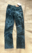  Pantalon Memphis. Boudoir. Pétrole. Coton imprimé Pois FLock