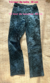  Pantalon Memphis. Boudoir. Pétrole. Coton imprimé Pois FLock