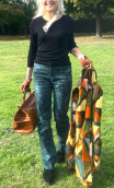  Pantalon Memphis. Boudoir. Pétrole. Coton imprimé Pois FLock