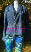 Veste Santiago denim stretch, à basque, taille cintrée, manche longue