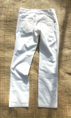 Pantalon Elvis. Velours calcaire. Jean stretch blanc