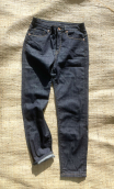Pantalon Elvis. Denim twill blue black. Jean slim stretch