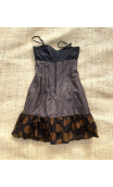  Robe ballon noire. Pastilles marron