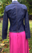  Veste Marguerite. Denim bleu brut, manche longue, féminine, légère