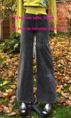 Pantalon Woodstock. Velours taupe. Blanc stretch, pat d'eph, petit
