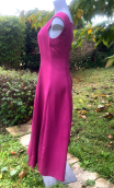 Robe Marie-Galante. Indian blues. Cassis. Longue fluide, Coton soie 