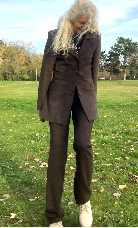  Veste Bogart. Caviar marron. 7/8ème, Lainage stretch. Fabrication française