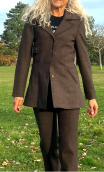  Veste Bogart. Caviar marron. 7/8ème, Lainage stretch. Fabrication française