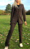  Veste Bogart. Caviar marron. 7/8ème, Lainage stretch. Fabrication française