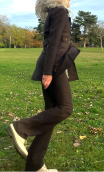  Veste Bogart. Caviar marron. 7/8ème, Lainage stretch. Fabrication française