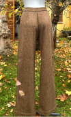Pantalon Garbo. Lainage carreaux brodé. Revers, fabrication française