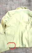 Veste Angie Pretty Woman jaune. Crêpe polyester viscose. Stretch