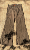 Pantalon Baggy. Popeline steppe. Coton marron clair. Look safari