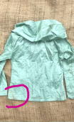 Veste Picolo Teatro. Girly vert d'eau. Tissu mémoire de forme. Elégant