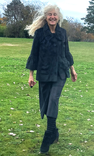 Veste Cocotte Poulain gris, 3/4, doublée, col et manches ballon