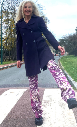 Caban. Drap de laine aubergine. Manteau fabrication française