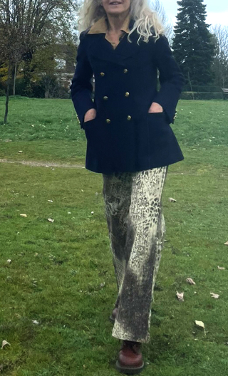 Caban. Drap de laine marine. Manteau court, fabrication française