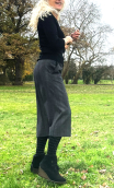 Jupe culotte. Prince de Galles gris. Fabrication française