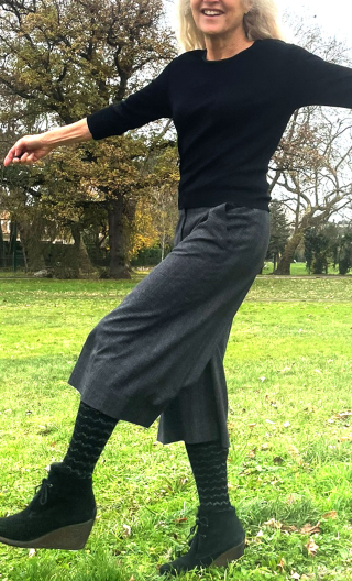Jupe culotte. Prince de Galles gris. Fabrication française