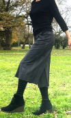 Jupe culotte. Prince de Galles gris. Fabrication française