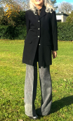 Redingote noire, demi-saison, manteau droit, fabrication française