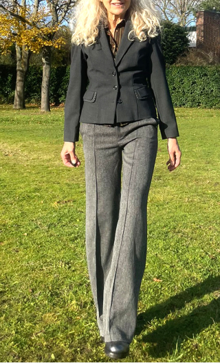 Veste La Secrétaire du détective. Gris vichy. Fabrication française