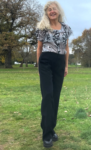 Corsage Ophélie. Grappes raisin. Chemise manche courte, coton imprimé