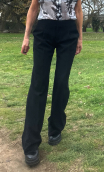 Pantalon Corleone. Noir. Polyester stretch, large loose fluide, chic