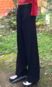 Pantalon Corleone. Noir. Polyester stretch, large loose fluide, chic