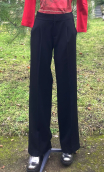 Pantalon Corleone. Noir. Polyester stretch, large loose fluide, chic