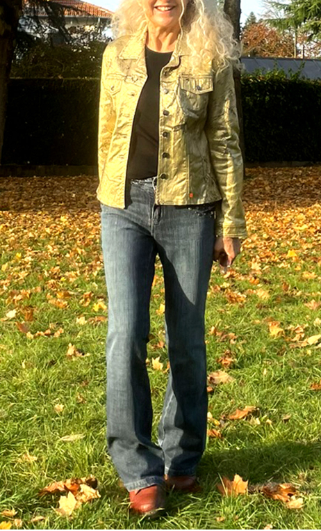 Veste Georgia. Roadbook kaki. Stretch, coton enduction lurex