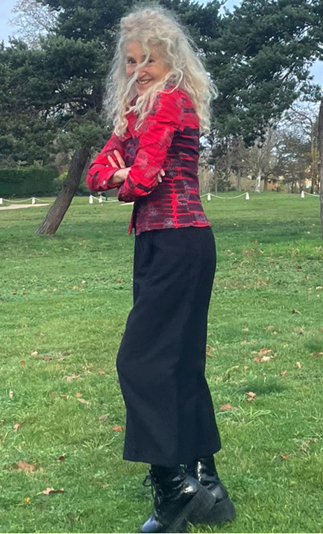 Veste Georgia. Mur de Pisé rouge. Coton stsretch imprimé, non doublée