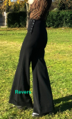 Pantalon Tango. Black Chic Noir. Pantalon à pont flare, stretch, revers