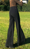 Pantalon Tango. Black Chic Noir. Pantalon à pont flare, stretch, revers