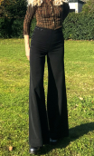 Pantalon Tango. Black Chic Noir. Pantalon à pont flare, stretch, revers