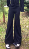Pantalon Tango. Black Chic Noir. Pantalon à pont flare, stretch, revers