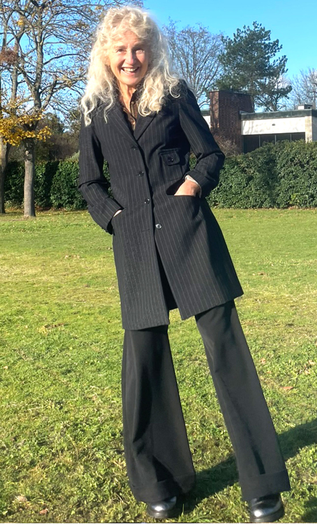 Redingote Humphrey. Noir rayée, demi-saison, fabrication française