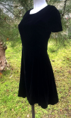  Robe Velours noir. Viscose et soie, élégant, fêtes