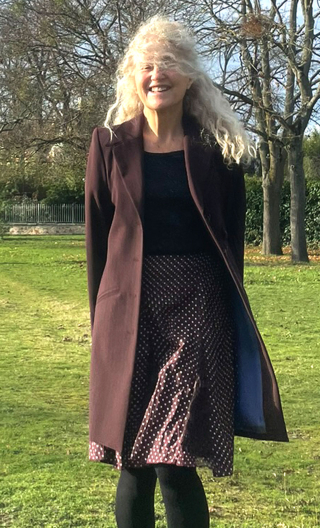 Redingote Humphrey. Aubergine rayée, demi-saison, fabrication française