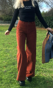  Pantalon Les Platters. Noisette. Velours Coton stretch, Pat d'eph