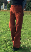  Pantalon Les Platters. Noisette. Velours Coton stretch, Pat d'eph