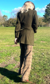  Veste Connemara. Tweed vert. 7/8ème, laine. Fabrication française
