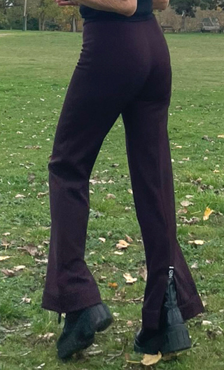  Pantalon Boulgakov. Laine aubergine, large, fabrication française