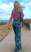 Kimono Indira. Atlantide lilas. Veste non doublée hippy chic