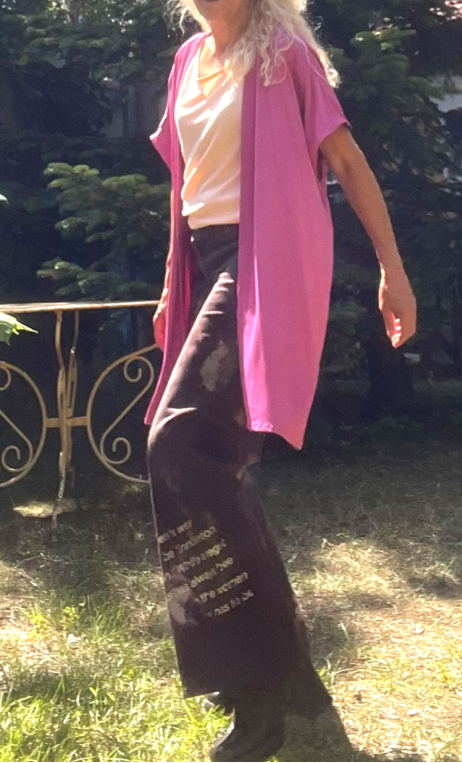 Kimono Indira. Merveilleuses Framboise. Veste non doublée hippy chic