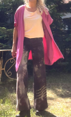 Kimono Indira. Merveilleuses Framboise. Veste non doublée hippy chic