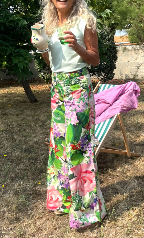 Pantalon Le Prince Consort imprimé Délicieux jardins, très long large